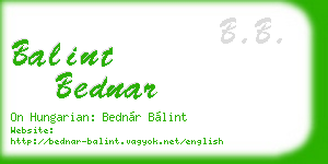 balint bednar business card