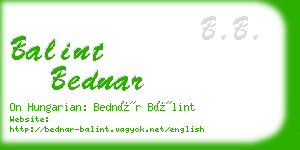 balint bednar business card